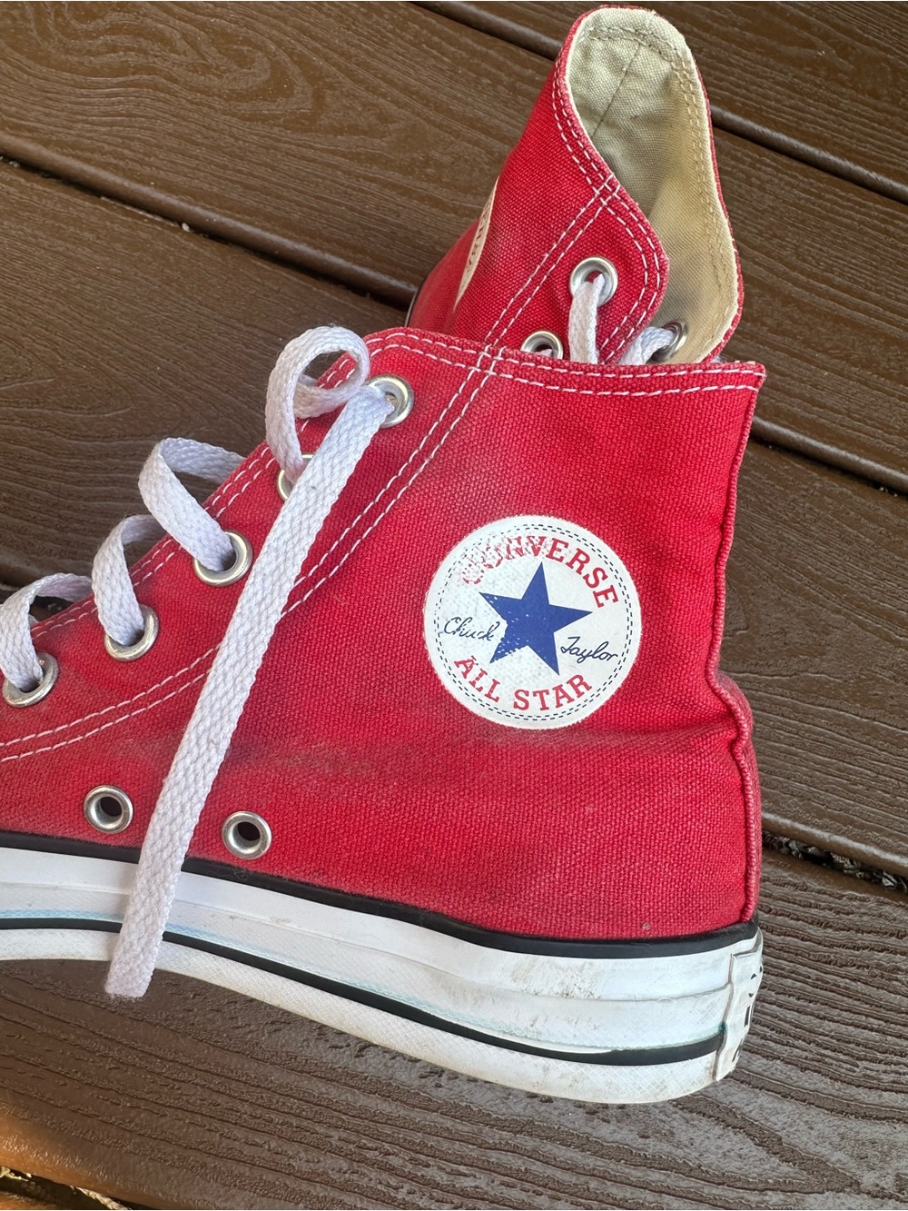 Converse Red High Top Canvas Sneakers - Picture 3 of 5